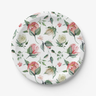 Rustic Elegance Blush Pink Bridal Shower Paper Plate