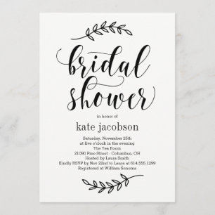 Rustic Elegance EDITABLE COLOR Bridal Shower Invitation