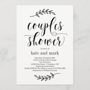 Rustic Elegance EDITABLE COLOR Couples Shower Invitation