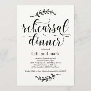 Rustic Elegance EDITABLE COLOR Rehearsal Dinner Invitation