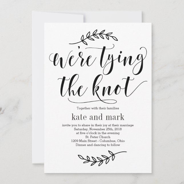 Rustic Elegance EDITABLE COLOR Wedding Invite REC (Front)