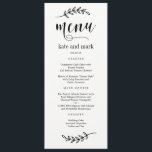 Rustic Elegance EDITABLE COLOR Wedding Menu Card<br><div class="desc">Stylish menu card by © berryberrysweet . Printable digital files and matching items are available! Visit our website at www.berryberrysweet.com for more details!</div>