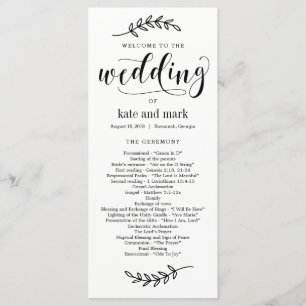 Rustic Elegance EDITABLE COLOR Wedding Program Programme