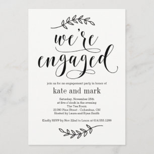Rustic Elegance Engagement Party Invitation