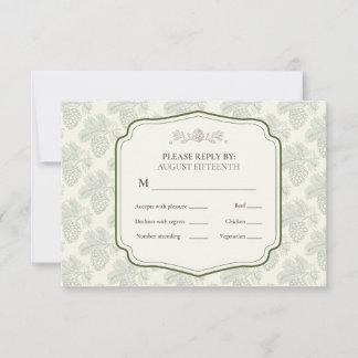 Rustic Elegance Fall Pinecone RSVP Card