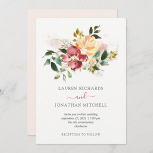 Rustic Elegance   Floral Wedding Invitation
