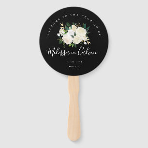 Rustic Elegance Floral Wedding Welcome Hand Fan