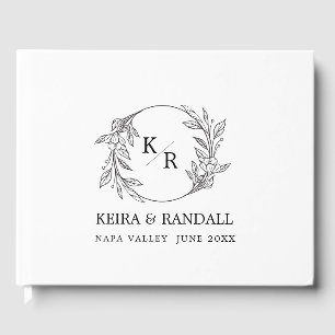 Rustic Elegance: Natural Floral and Typography Wed Guest Book