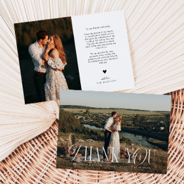 Rustic Elegance Photo Wedding Thank You Card