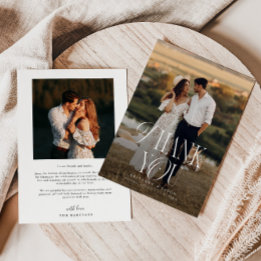 Rustic Elegance Photo Wedding Thank You Card