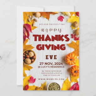 Rustic Elegance Pumpkin Leaves & Sizzling Spices  Invitation