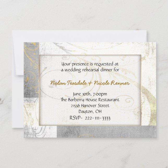 Rustic Elegance Rehearsal Dinner Invitation (Front)