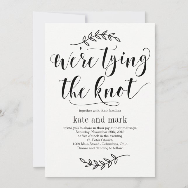 Rustic Elegance Wedding Invitation Kraft (Front)