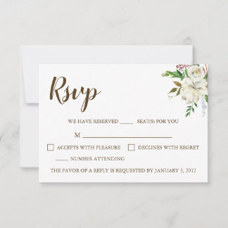 Rustic Elegance Wedding RSVP Card