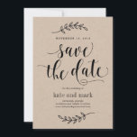 Rustic Elegance Wedding Save The Date Card Kraft<br><div class="desc">Plan a stylish celebration with this modern invitation that your guests will adore. 
Design by © berryberrysweet . Printable digital files are available! Visit our website at www.berryberrysweet.com for more details!</div>