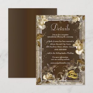 Rustic Elegance White Rose Wedding Details Enclosure Card