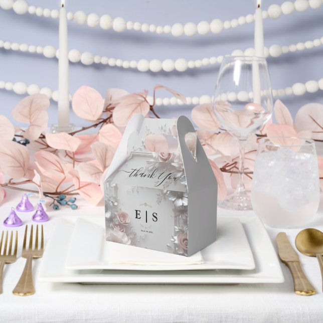 Rustic Elegant 3D Floral Wedding Favour Box (Wedding)