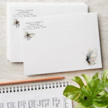 Rustic Elegant Abstract Ink Pastel Butterflies
