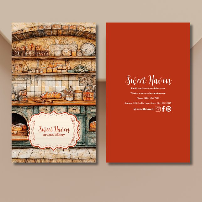Rustic Elegant Baking  Business Card (Creator Uploaded)