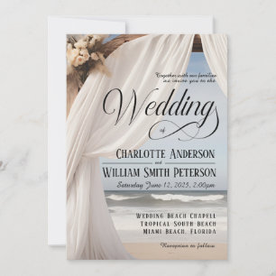 Rustic Elegant Beach Wedding Invitation