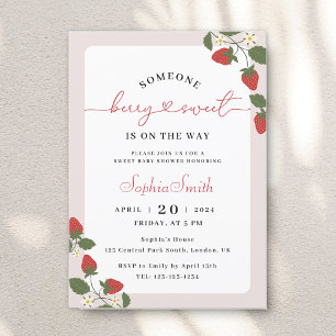 Rustic Elegant Berry Sweet Baby Shower Invitation