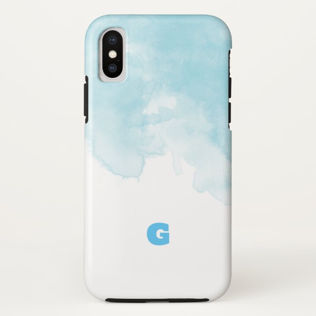 Rustic Elegant Blue & White Teal  Case-Mate iPhone Case (Back)