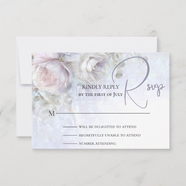 Rustic Elegant Bohemian Floral Gold Pampas  RSVP Card (Front)