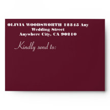Rustic  elegant  Burgundy floral    Envelope