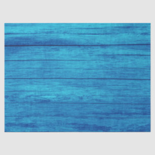 Rustic Elegant Cottage Texture Blue Wood Grain Tissue Paper