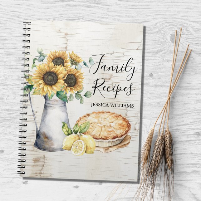 Rustic Elegant Country Farmhouse Family Recipe Notebook (In situ)