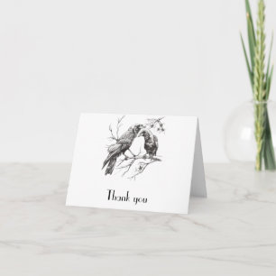 Rustic elegant crow lover thank you card