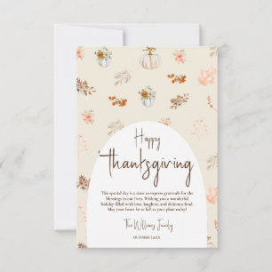 Rustic Elegant Fall Thanksgiving Greeting  Card