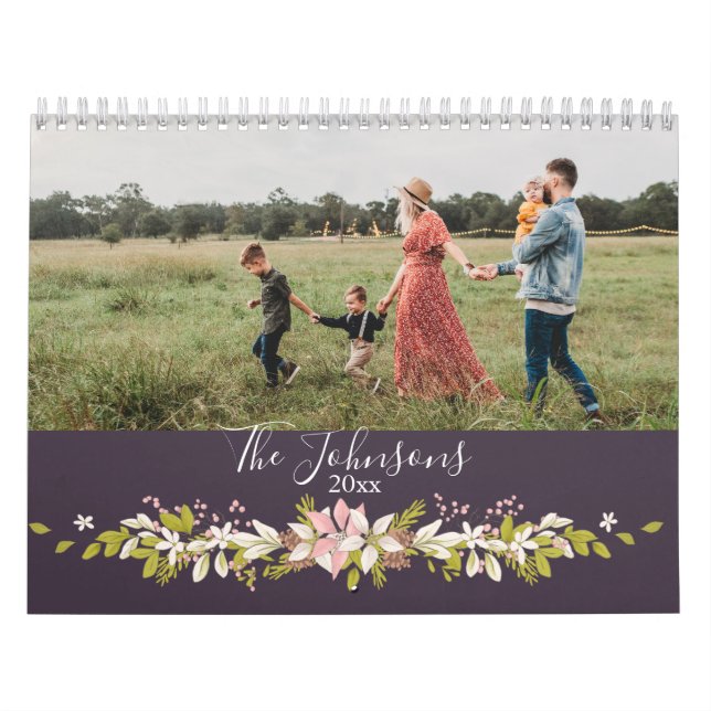 Rustic Elegant Family Photo Calendar (Cover)