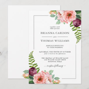 Rustic Elegant Fantasy Floral Wedding Invitation