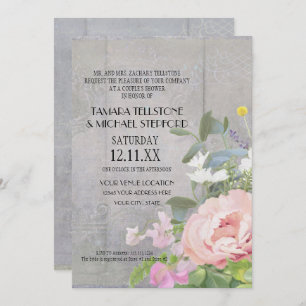 Rustic Elegant Floral Invitation