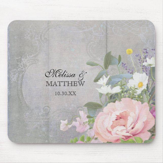 Rustic Elegant Floral Mouse Mat (Front)
