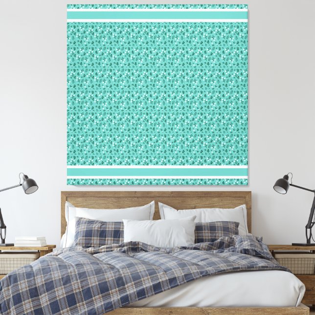 Rustic Elegant  Floral  Pattern Canvas Print (Insitu(Bedroom))