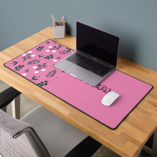Rustic Elegant Floral Pattern Desk Mat