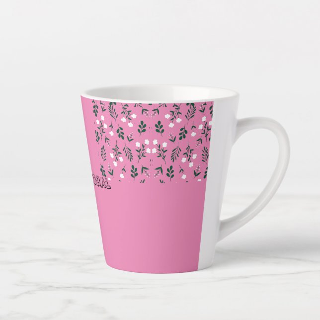 Rustic Elegant  Floral  Pattern Latte Mug (Right)