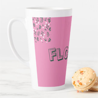 Rustic Elegant Floral Pattern Latte Mug
