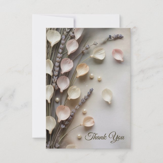 Rustic Elegant Floral  Thank You Card (Front)