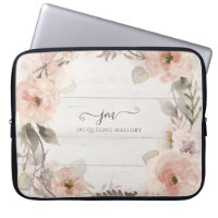 Rustic Elegant Floral Watercolor Foliage Monogram