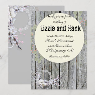 Rustic Elegant Floral Wedding Invitation