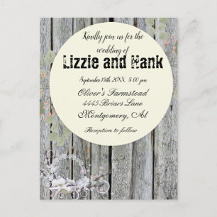 Rustic Elegant Floral Wedding Postcard