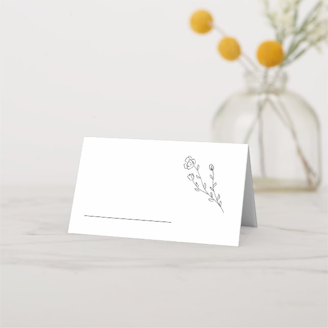 Rustic Elegant Floral Wedding Table Place Card (Front)