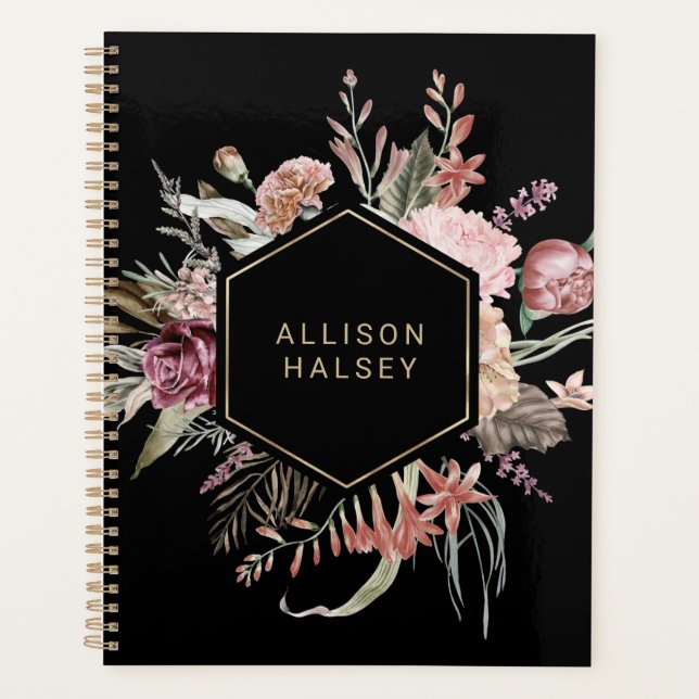 Rustic Elegant Floral with Geometric Frame Planner (Front)