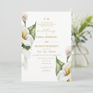 Rustic Elegant Florals Calla Wedding Invitation