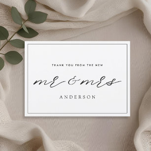 Rustic Elegant From the New Mr. and Mrs. Wedding  Thank You Card