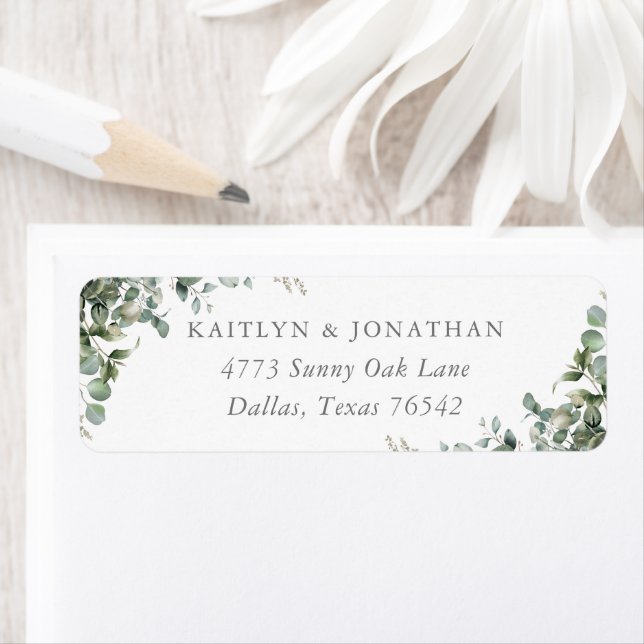 Rustic Elegant Greenery Eucalyptus Return Address (Insitu)