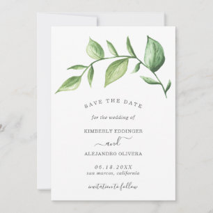 Rustic Elegant Greenery Wedding Save The Date